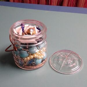 Atlas Pint Vintage Glass Jar with Assorted Jewelry